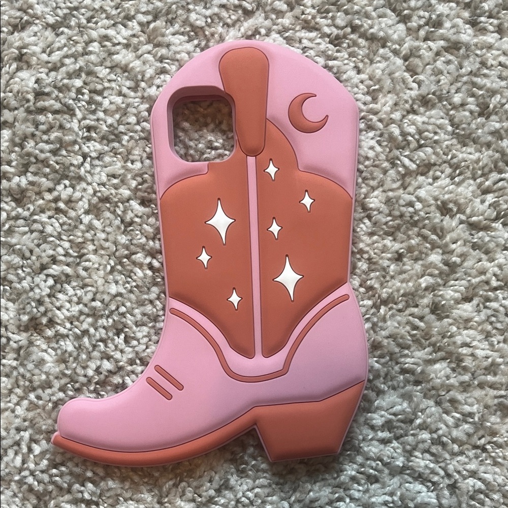 Pink and Brown Cowboy Boot Phone Case